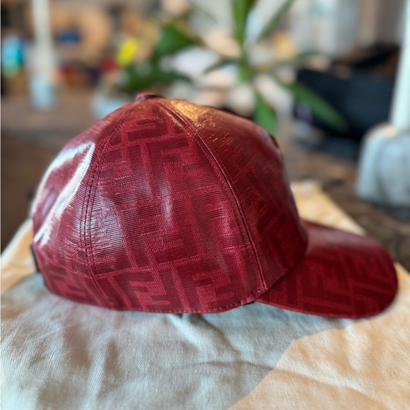 BRAND NEW WITH TAGS FENDI RED GLAZED FF ZUCCA MONOGRAM HAT BASEBALL BALL CAP - Picture 10 of 10